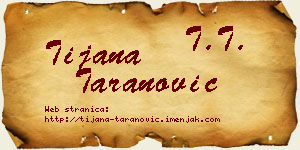 Tijana Taranović vizit kartica